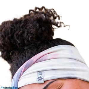 Fashion trendy tie dye blush pink blue  stretchy headband